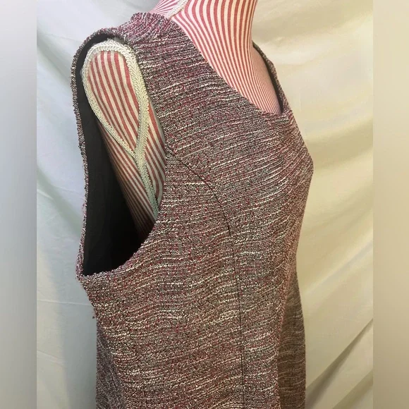 NWT Ann Taylor LOFT Plus Purple Pink Boucle Tweed Sleeveless Shift Dress Size 20 - Picture 5 of 10